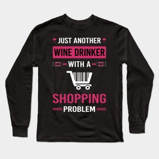 Wine Drinker Shopping Shopper Long Sleeve T-Shirt